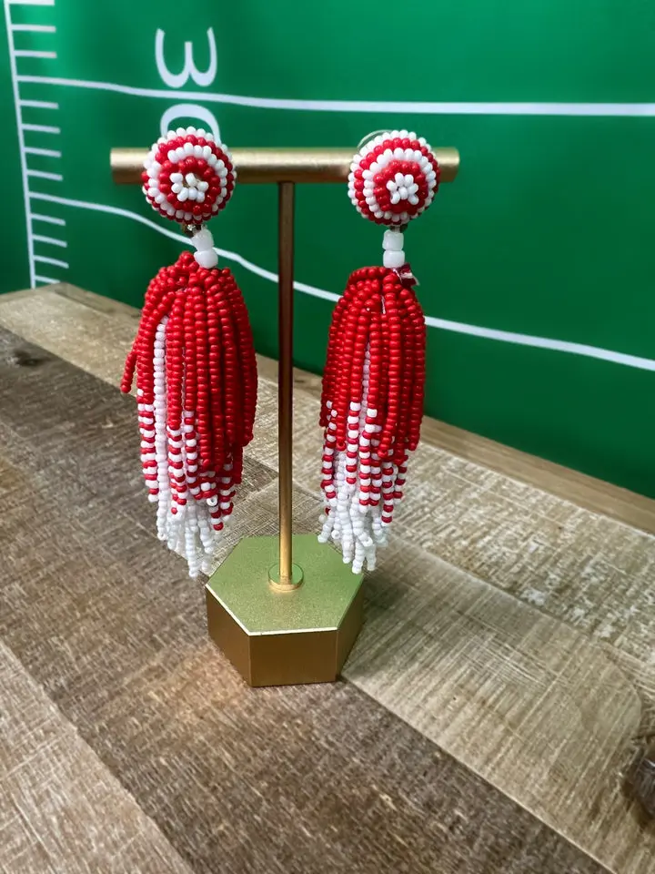 Cheer Section Earring | Red + White