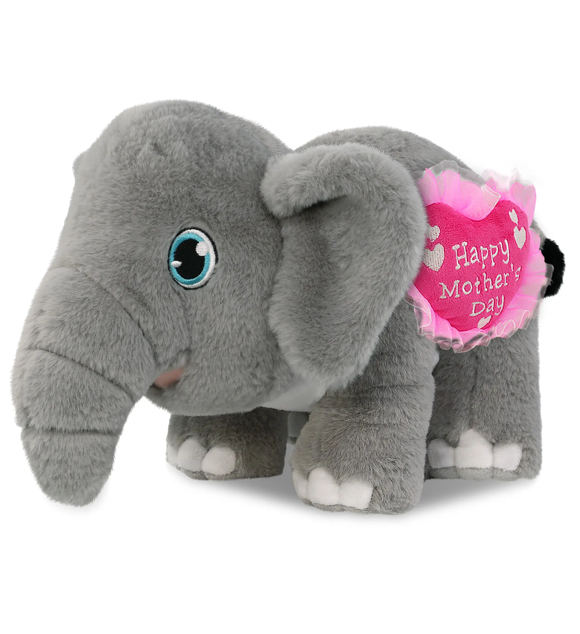 PLUSH MOTHERS DAY HEART - ECO FRIENDLY SUPER-SOFT PLUSH - ELEPHANT 14"