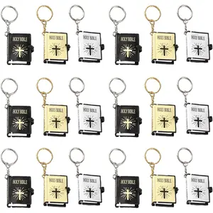 18 pcs Mini Bible Keychain Mini Bible Handbag Pendant Religious Keychain Men's keychain