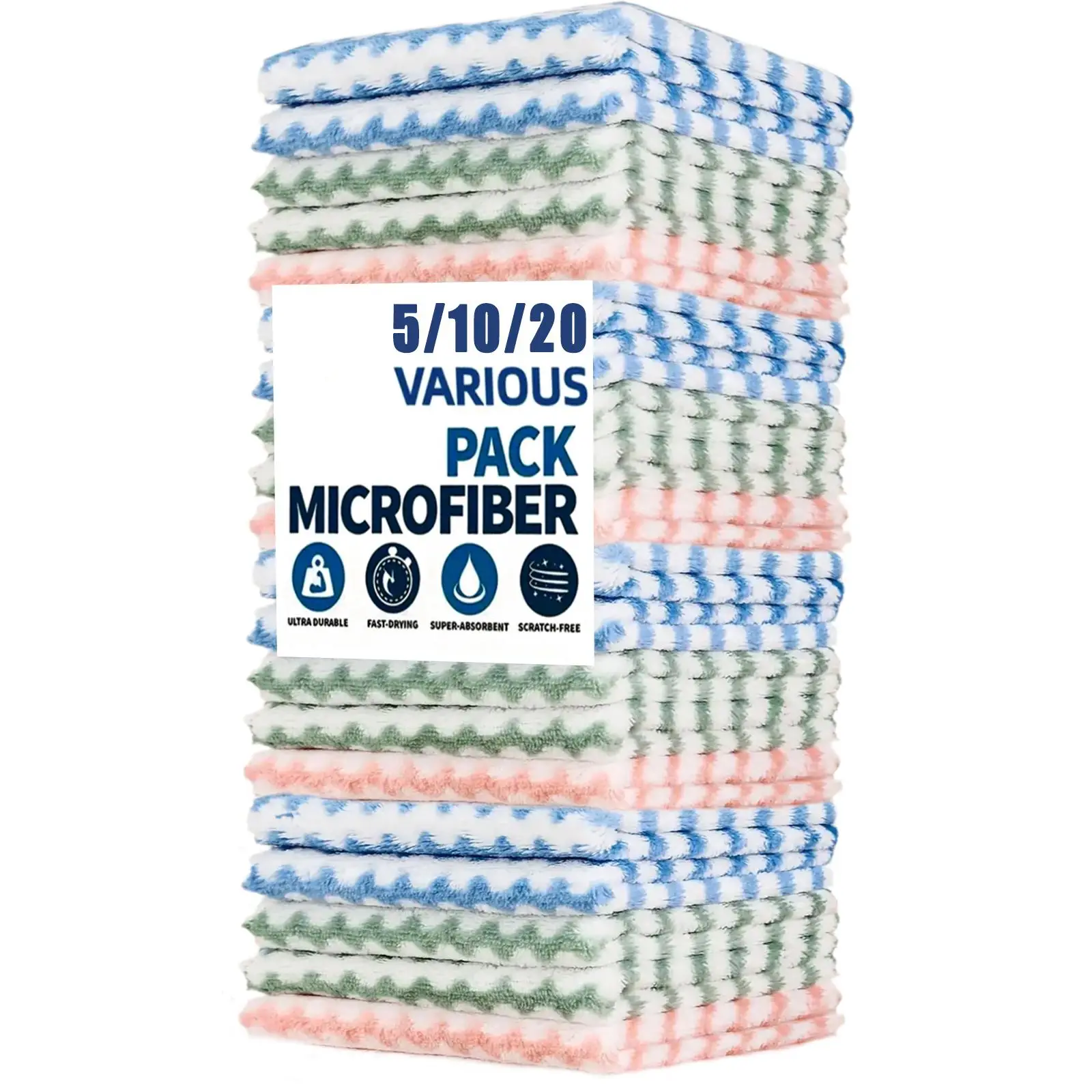 Random Color Coral Fleece Dishcloth, Reusable Absorbent Cleaning Dishcloth, Household Washing Cleaning Tool for Kitchen, Bathroom, Car, Window