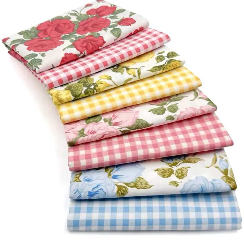 8pcs Fat Quarter Fabric Bundles (100% Cotton - 20'' x 20'') Quilting Cotton Craft Fabric Pre-Cut Squares Sheets for Patchwork Sewing Quilting Crafting