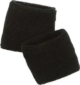 Ergodyne unisex adult Wrist Terry Cloth Sweatband, Black, Pair US