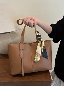 Spring New Korean Fashion Large Capacity Casual Handbag, Vintage Simple Commuter Shoulder Tote Bag for Women, Stylish Daily Use PU Tote Satchel, Versatile Shoulder Bags