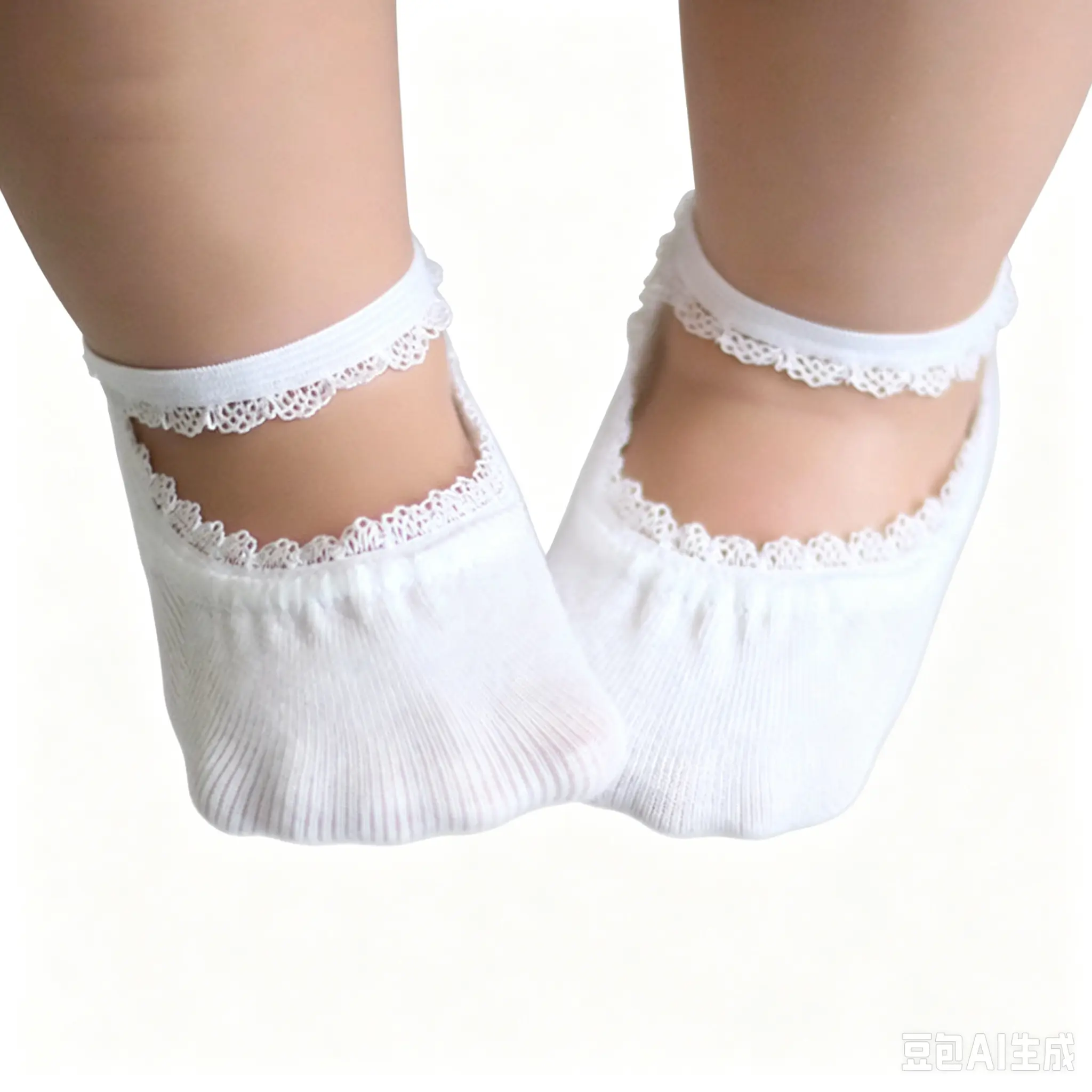 Baby Girls Soft Lace-Up Boat Socks & Tights 6-Pair Set - Breathable for Infant, Toddler Size Kid Use in Spring, Summer, Kid Socks