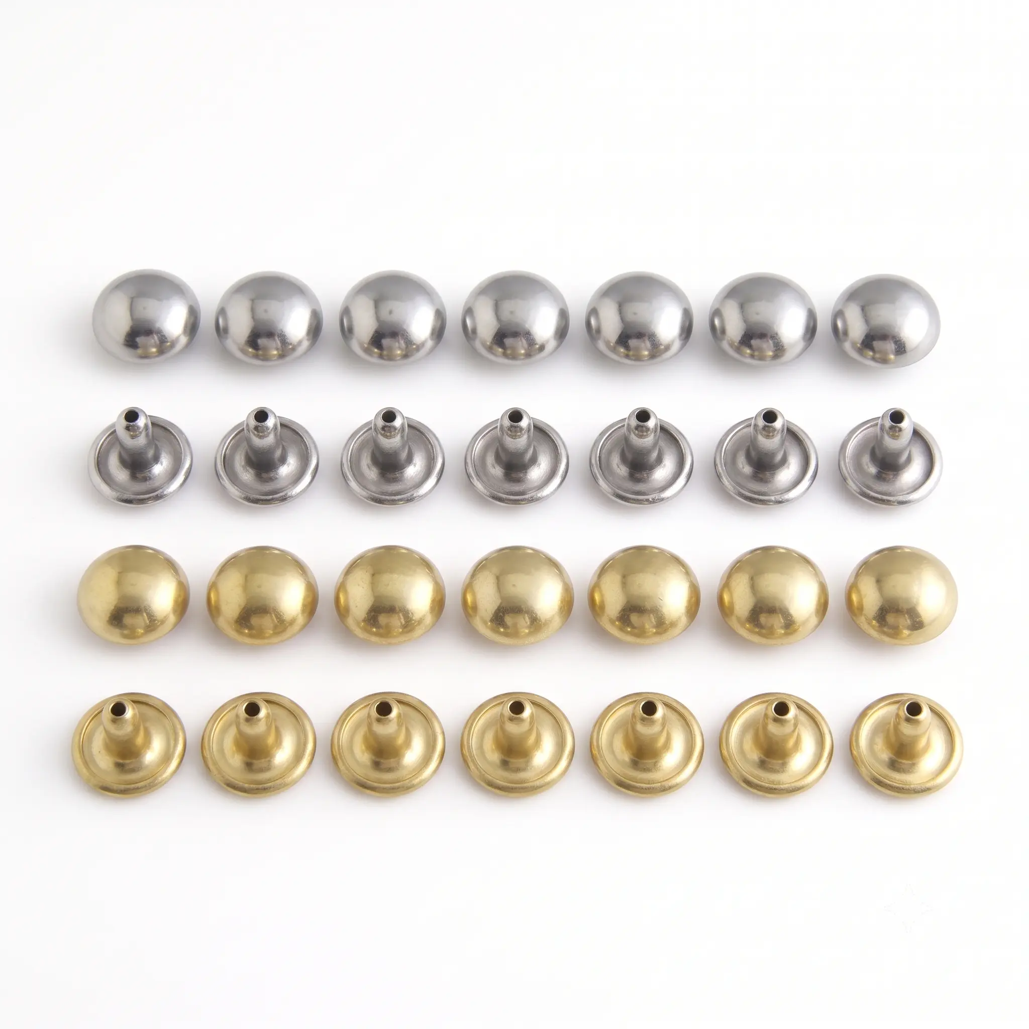 9mm Mushroom Shape Rivets - Durable Metal High Dome Double Cap Rivets for Leatherwork, Handmade Items, Bags (10mm Stem, Multiple Packs)