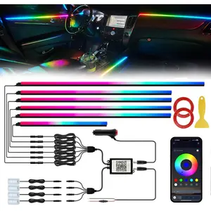 LED  Lights Interior with USB Port,  LED Strip Fiber Optic Ambient Lighting ,  App Control, Sync to ,  Decorations Interior Accessories Gifts for Women Men, 10 in 1