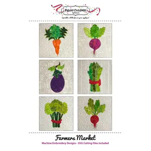 Farmers Market Table Runner for Machine Embroidery