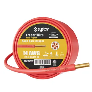 SYSTON 14 AWG 1 Conductor Tracer Wire 600V Solid Copper for Underground Tracing Gas Water Sewer Fiber Optic Pipes Outdoor Install