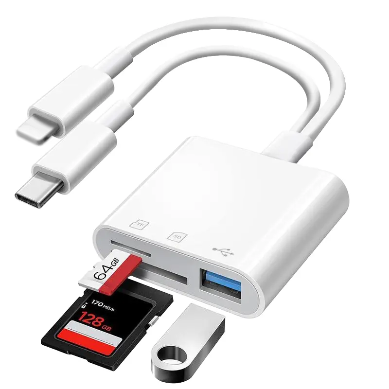 HATALKIN SD Card Reader for iPhone, Memory Card Reader with USB Camera Adapter, Supports Micro SD Card, Office Supply Charge Port, USB-C & OTG Charger