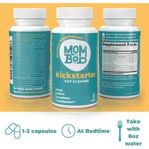 MomBod Gut Cleanse for Women - All-Natural Constipation Relief with Senna, Cascara, Aloe & Flax, Non-GMO, Made in USA, Clinically Tested