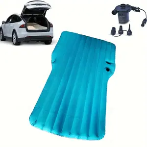 All-Weather Car Interior Accessories for Tesla Model Y/3, Blue Plush Bed Surface, Durable Oxford Backing, Easy Clean, Ideal for Camping & Travel