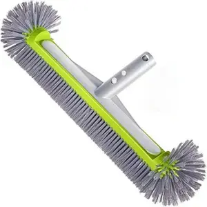 Pool Brush Head for Cleaning Walls,Heavy Duty Inground/Above Ground Swimming Pool Round Scrub Brushes,Grey,Used to Clean Pool Walls, Floors, and Steps. The Hemispherical Brushes on Both Sides can be Used to Clean Different Corners