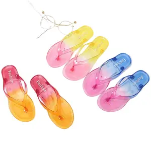 Rainbow Jelly SandalsJelly Flip Flops for Women With Flexible Sole, Soft Footbed Summer Sandals for Women