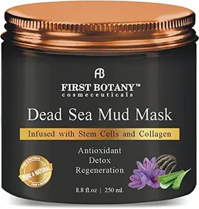 100% Natural Mineral-Infused Dead Sea Mud Mask 8.8 oz with Stem Cells for Facial Treatment, Skin Cleanser, Pore Reducer, Anti Aging Mask, Acne Treatment, Blackhead Remover, Cellulite Treatment & Natural Moisturizer