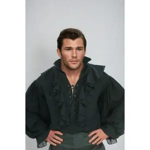 Men's Black Pirate Costume Shirt