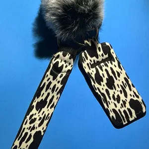 Lipstick/Chapstick Holder, Wristlet Pompom Keychain