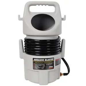 Portable Abrasive Blaster Kit Handheld Sandblasting Gun for Rust Removal Paint Stripping Surface Cleaning DIY Workshop with Large Hopper & Durable Aluminum Blast Gun