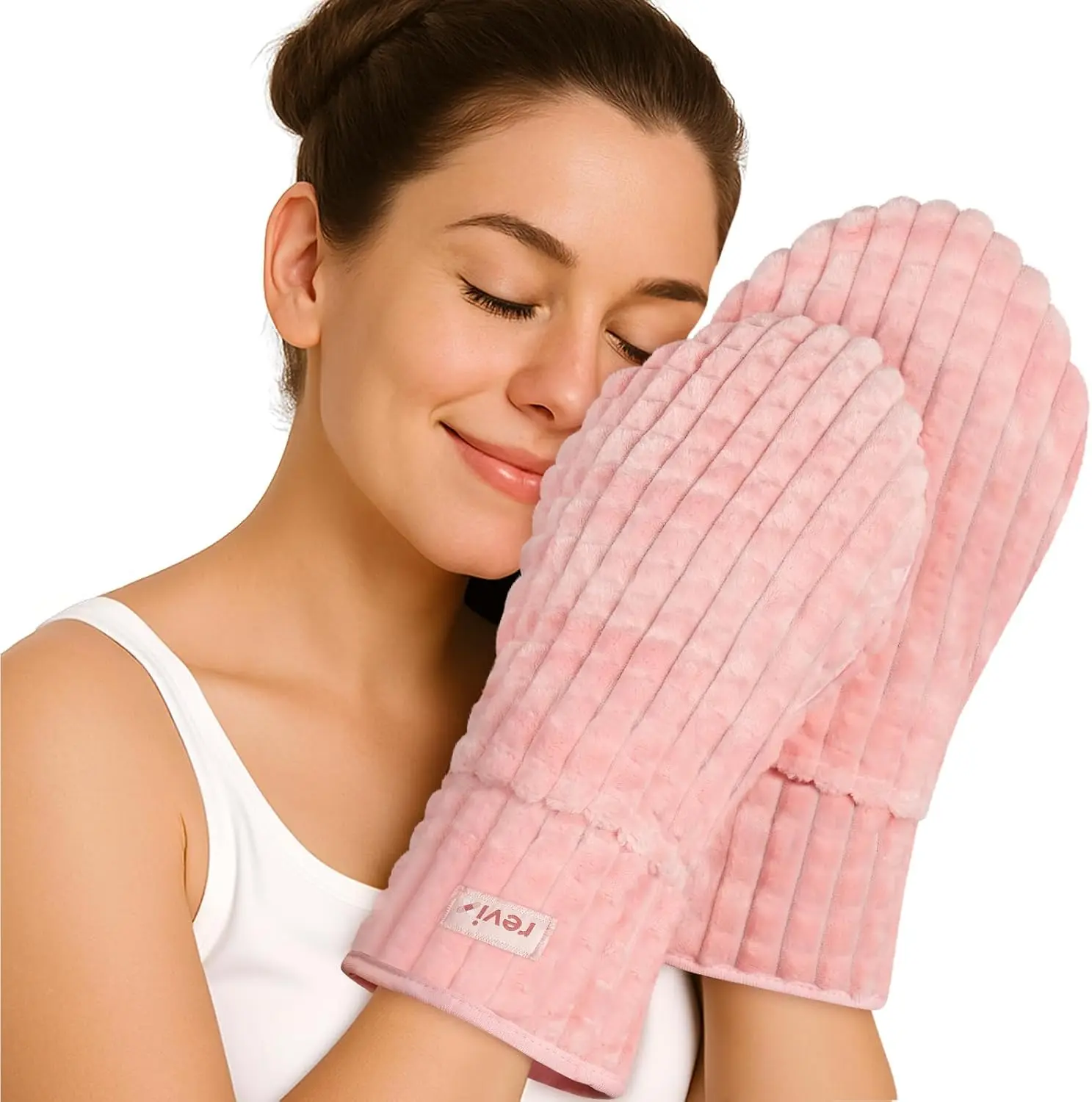 REVIX Microwavable Heating Mittens for Hands and Fingers, Heated Mittens for Women, Moist Heat Microwave Hand Warmers, Unscented Hand Muff 1 Pair，Fall Winter Gift Hacks
