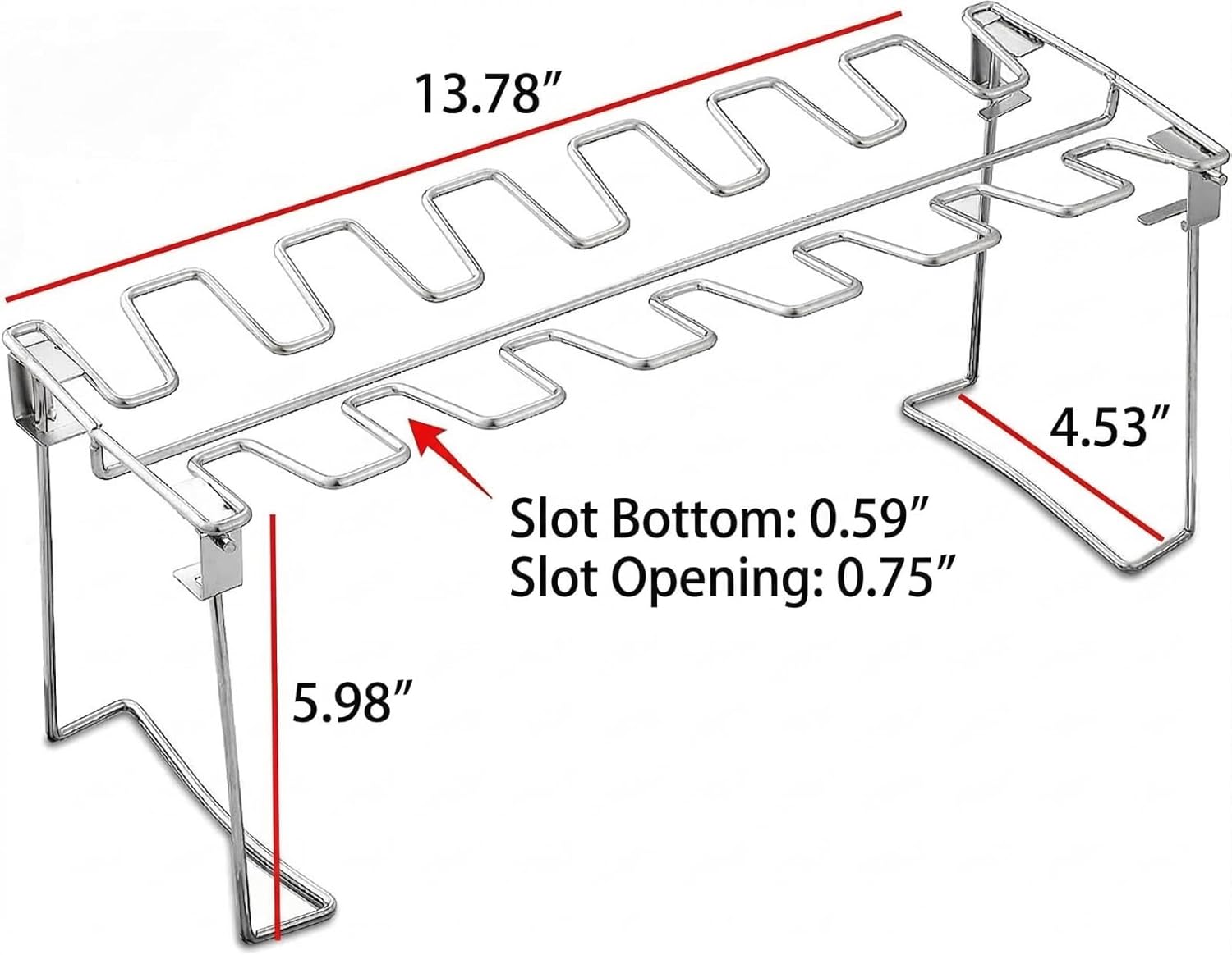 2 Chicken Leg And Wing Rack For Grill Smoker Oven - Easy To Use 14 Slots Chicken Leg Rack - High Grade Stainless Steel Chicken Wing Rack Chicken Drumstick Holder For Perfect Cook