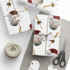Home Run Holidays - Baseball Christmas Wrapping Paper – Festive & Sporty Gift Wrap 30" x 36" Glossy Finish
