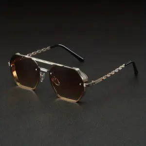 Men's Metal Double-Beam Exquisite High-End Luxury Glasses Frames for Vision Correction Unisex Aluminum PC Material Thermal Shock Resistant Fashionable Rectangle Frame Y2K Style for Video Recording Party glass sunglass sport