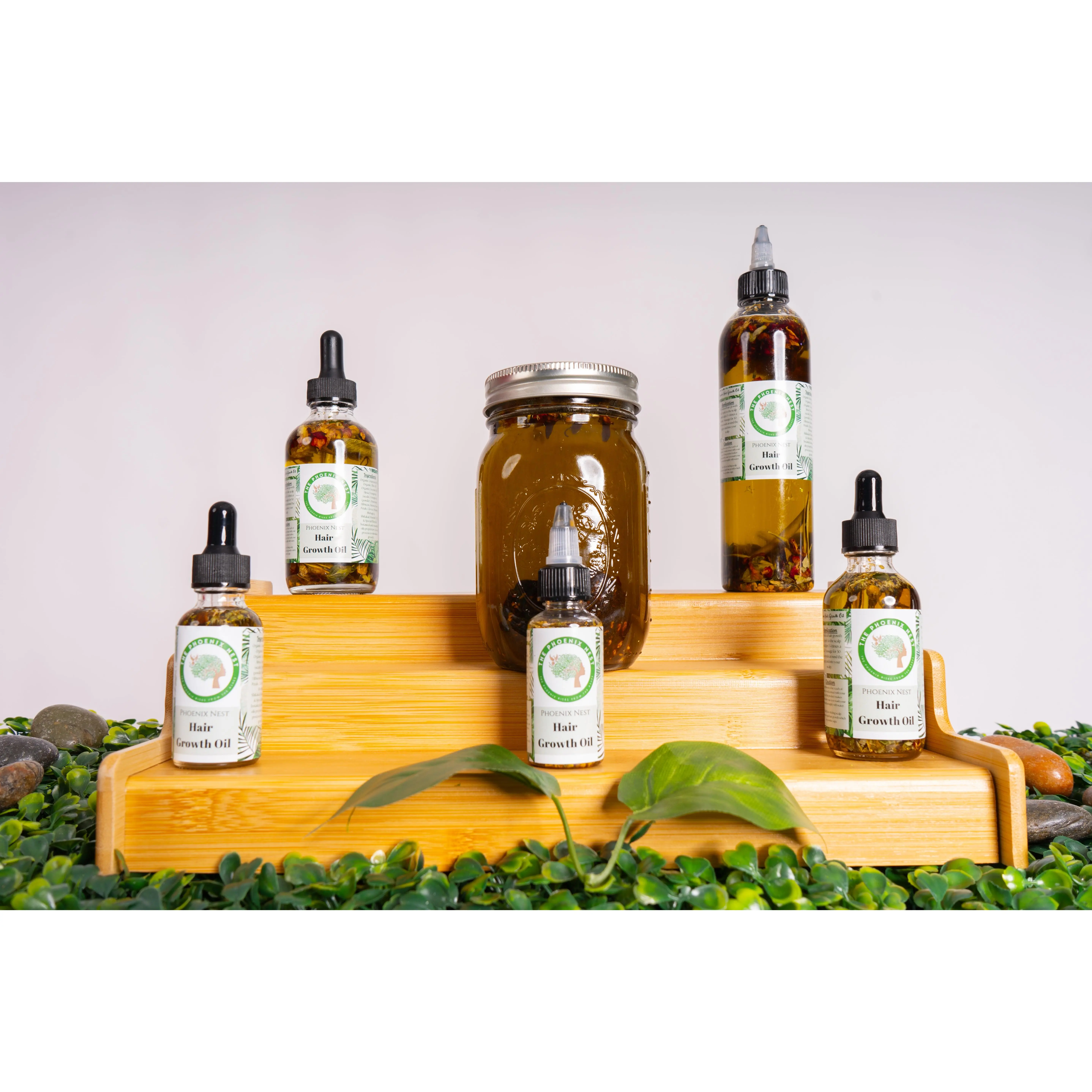Phoenix Nest Organic Hair Growth Oil - 16oz Mason Jar
