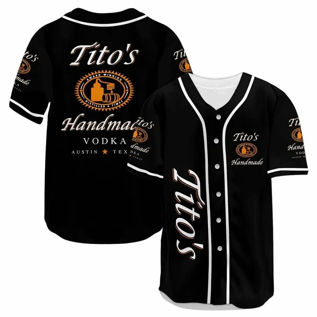 Classic Tito's Handmade Vodka Baseball Jerseys, Custom Name Alcohol Shirt Tito Handmade Shirt for Men, Menswear Tito's Baseball s