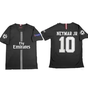 Black PSG Style Soccer Jersey Neymar Jr 10 Short Sleeve Football Shirt Fan Edition
