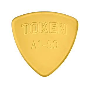 TOKEN A1-50 Translucent Amber Pick Large Triangle 1.27mm for Solid Attack Bright Tone Low Friction Pro-Level Durability