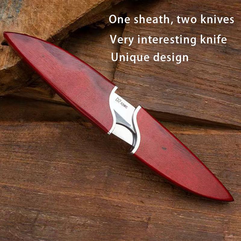 Creative fruit knife, portable cutting tool, knives,solid wood shank and stainless steel