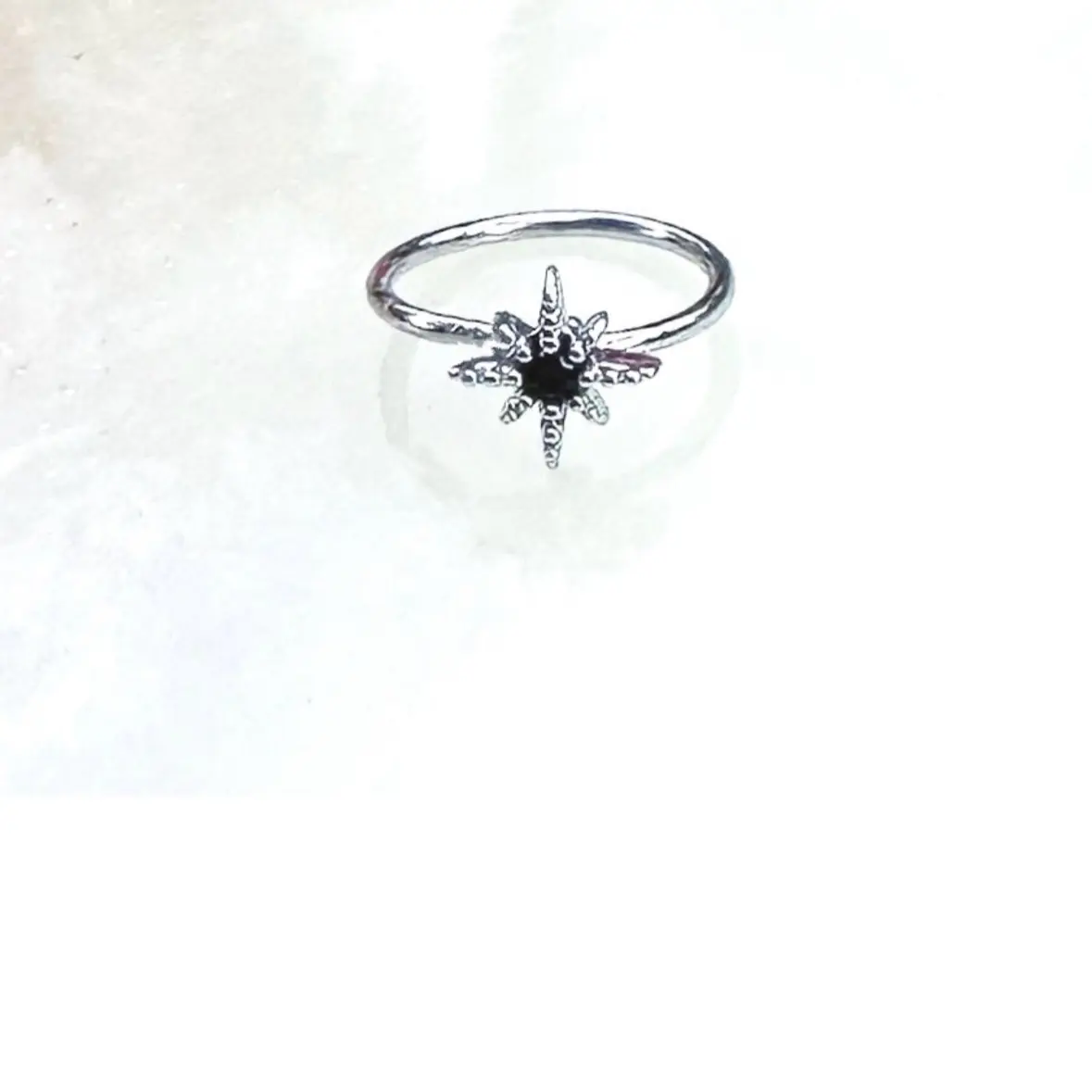 Black Star Crystal Hoop for Nostril or Cartilage.