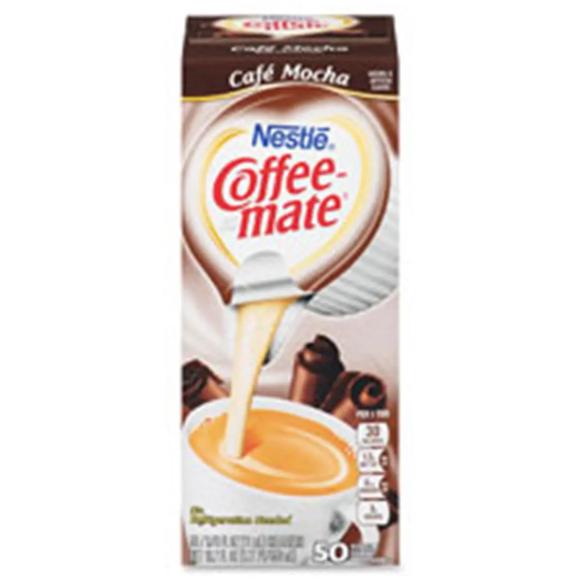 212 MAIN Coffee-Mate Cafe Mocha Creamer Singles, 50-Count Dispenser Box | Ambient, Shelf-Stable Tubs with Rich Chocolate Flavor for the Work Environment