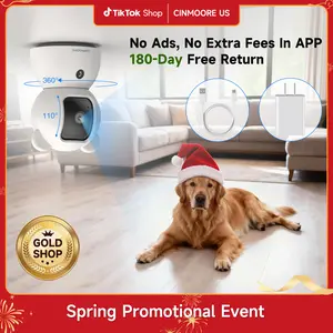 【New Year Big Sales】CINMOORE 4MP/2.5K With 32GB Storage Card pet camera WiFi Indoor Security Camera camara de seguridad de casa Two-Way Audio Night Vision Clear Monitoring Recording Baby Crying monitoring cameras for home 360 camera mini camera Button Sd