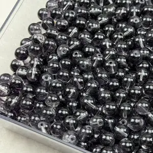 【B004】10mm Somky Quartz Color Glass Bead 50ml