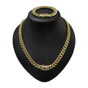 Stainless Steel Gold Tone Short 6mm 16" - 20" Cuban Link Style Chain Set – Hip Hop Necklace Bracelet 7.5” Unisex Fashion Piece