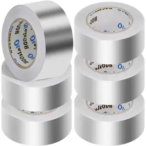 6 Pack  Foil Tape Bulk - 2 Inch x 55 Yards - 2.7mil Heavy Duty Metal Duct Tape,  HVAC Tape for Sealing & Patching, Air Ducts, Insulation Metal Repair, Professional Grade