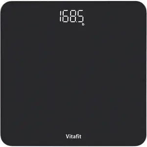 Vitafit Digital Bathroom Scale for Body Weight, Weighing Professional Since 2001, Clear LED Display and Step-On, 3*AAA Batteries Included, 400lb/182kg, Spray Silver Black