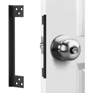 Door Latch Guard Plate, Outswing Door Security Protector, Door Latch Shield Cover to Block Access to Door Lock Deadbolt Latch, 7 Inch 1 Pack
