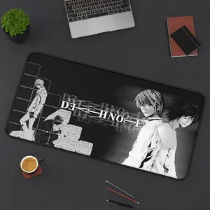 Death Note Black & White Anime XL Mouse Pad – Light Yagami & L Gaming Desk Mat, Large Non-Slip Mousepad for PC & Laptop