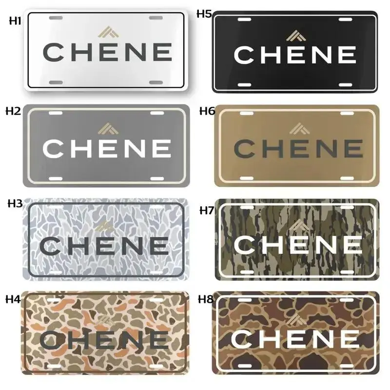 Chene Aluminum License Plate – Outdoor Car Tag, Black White Gray & Camo Options, Truck SUV Off-Road Vehicle Decor Gift for Men Women
