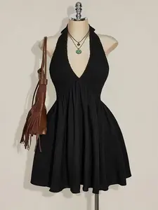 Elegant Fashion Pleated Craft Party Dress, Plus Size Solid Color Gown, Holiday Style Women's Clothing, Womenswear