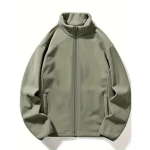 Bmuvlss Men's Thermal Jacket - Beige Winter Coat with Zipper Closure, Stand Collar & Full-Length Zipper Front - Machine Washable Cold Weather Outerwear for Everyday & Formal Use - Non-Stretch Fabric Construction, Seasonal Layering, Sleek Silhouette, Durab