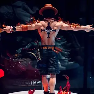 Eis Action Figure Flame Effect Beard Tattoo Rock Platform Desktop Decoration Ornament, Anime Collectible Model Toy, Action Figurine