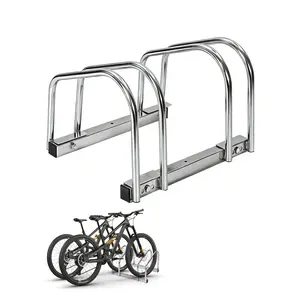 Heavy Duty Freestanding Bike Parking Rack – Steel Floor Stand for 2 Bicycles, Fits 22-28" Wheels, 2.2" Tires – Stable, Indoor/Outdoor Storage Organizer for Garage, Home, Apartment