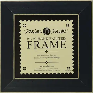 Mill Hill Wooden Frame, 6 by 6-Inch, Matte Blue