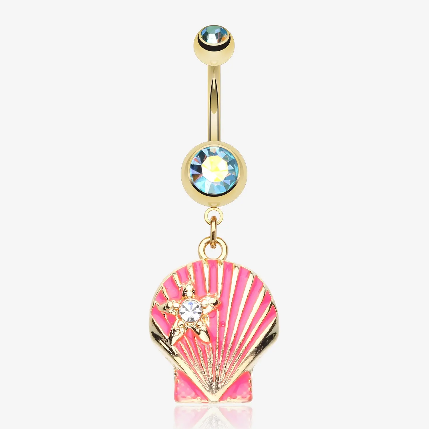 Ariel's Shell Dangle Belly Button Ring