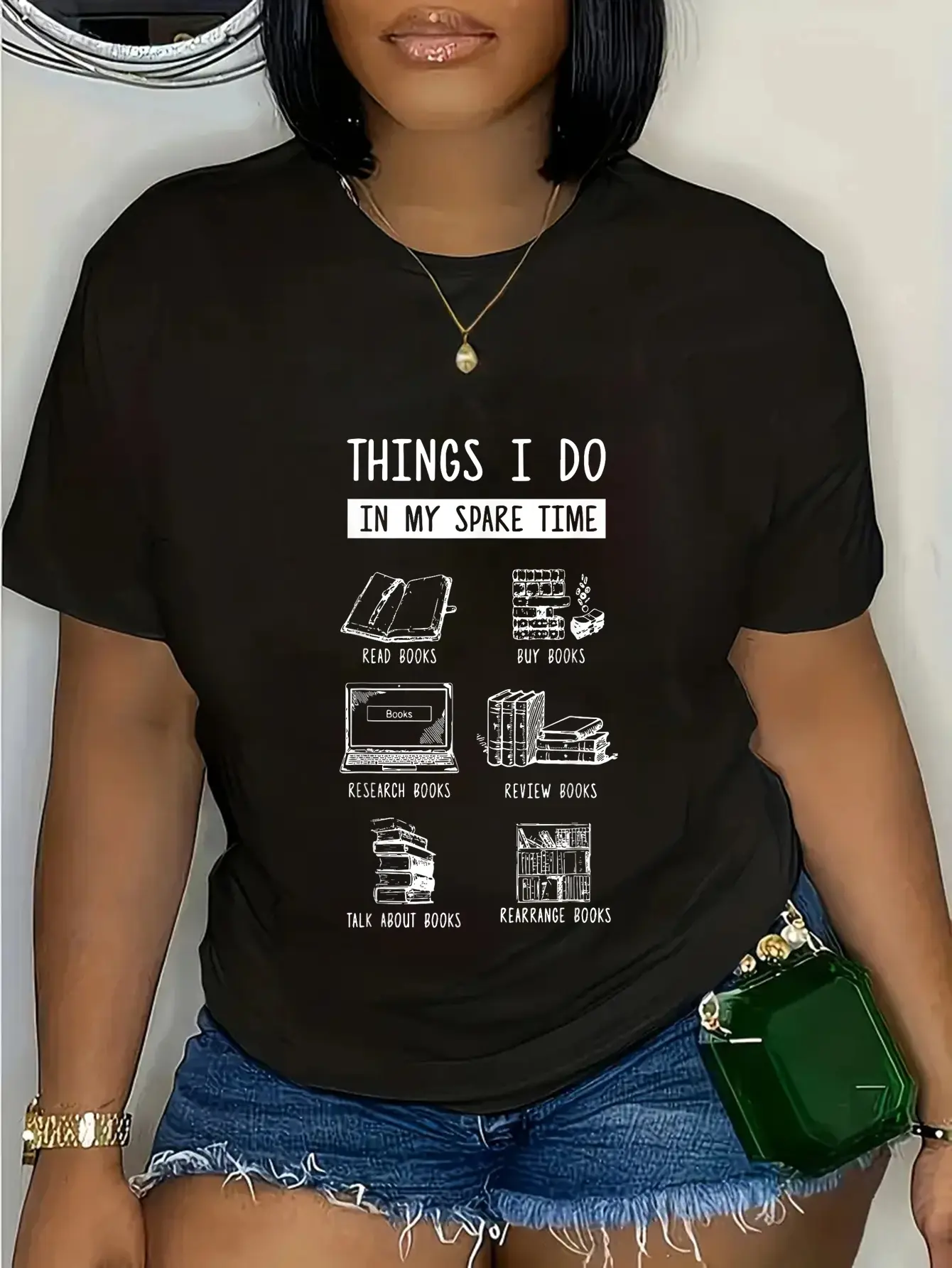 Men's 100% Cotton Unisex Vintage Short-Sleeve Round Neck Casual Menswear T-Shirt for Book Lovers