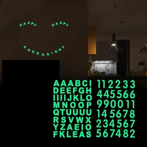 84pcs Glow in The Dark Alphanumeric Luminous Stickers Alphabet Letter Number Set Night Safety Luminous Decals Accessories DIY for Mailbox Laptop Keyboard Wall Ceiling Car Motorcycle (Green-S)