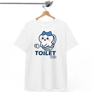 Chiikawa Toilet Time Shirt, Funny Japanese Meme Tee, Hachiware Anime Graphic T-Shirt, Kawaii Toilet Humor Gift, Sarcastic Otaku Sweatshirt