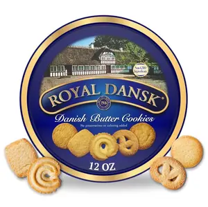 Royal Dansk Danish Butter Cookies, Premium Assorted Cookies in Gift Tin, Great for Sharing and Gifting, 12 oz